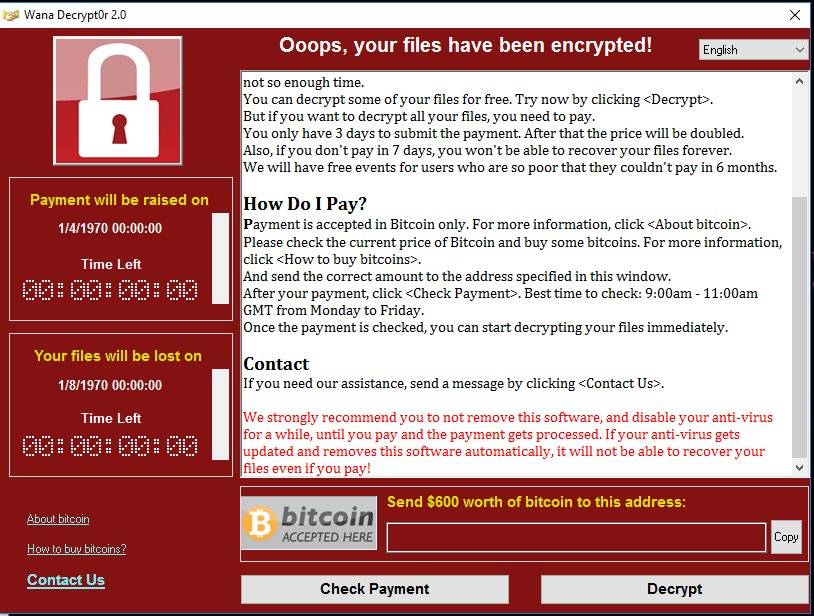 How is wannacry ransomware affecting computers worldwide